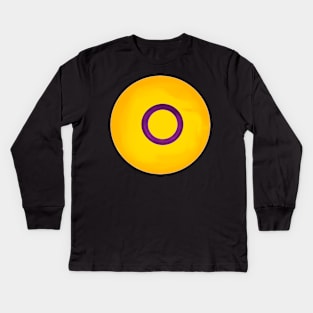 Intersex  pride flag colours circular sphere Kids Long Sleeve T-Shirt